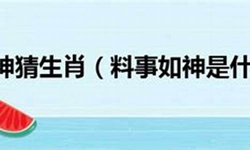 料事如神是不是成语_料事如神来比喻生肖