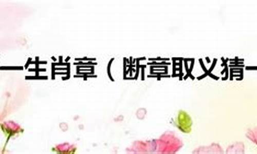 断章取义相关生肖_断章取义的生肖